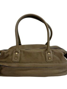 Celine Bow Sling Bag Triomphe Stitch Leather Khaki